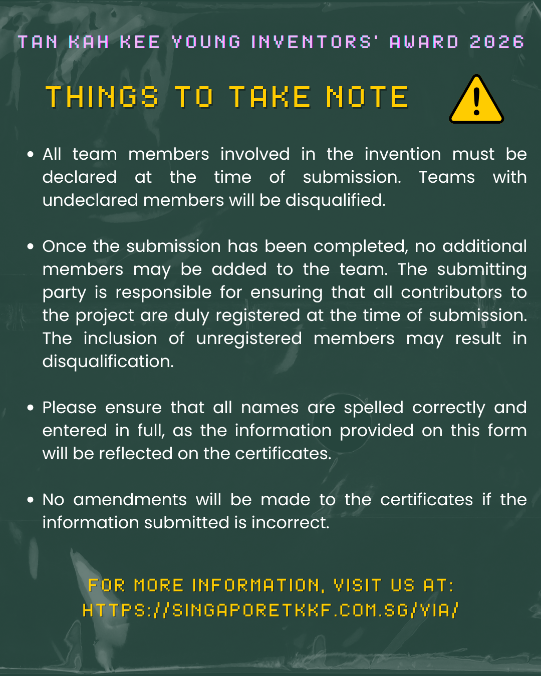 TKKYIA 2026 - Things to Note